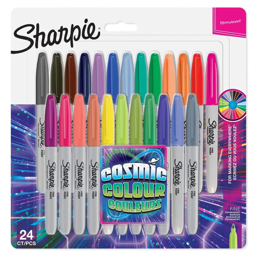 12/24 Цвета/коробка маслом Американский Санфорд sharpie перманентные маркеры, эко-маркер для белой доски, sharpie Классическая приковывающая взгляд Перманентный Маркер