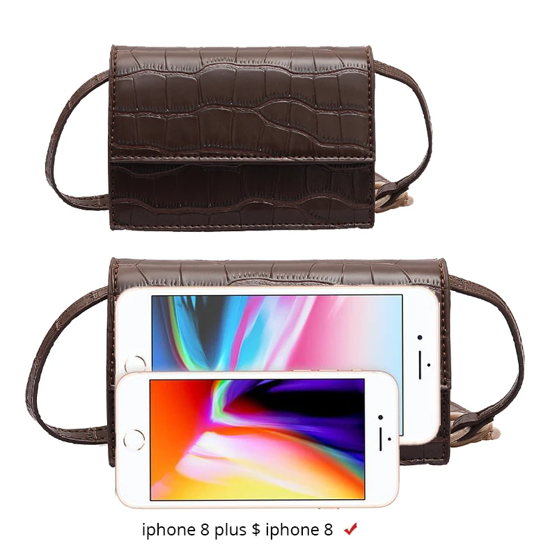 Patrón de piedra bandolera bolsas para las mujeres 2019 pequeño de cuero de la Pu monederos y bolsos nuevo diseñador señoras bolso de hombro