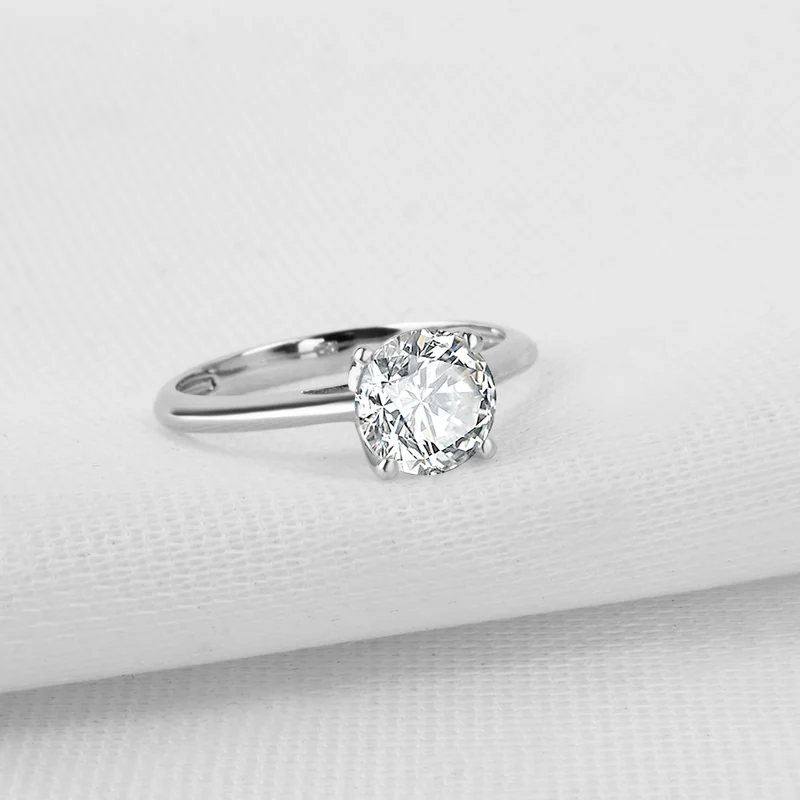 AINOUSHI классическое обручальное кольцо с круглым вырезом NSCD SONA Помолвочное с солитёром кольцо из стерлингового серебра 925 пробы модное кольцо Bijoux