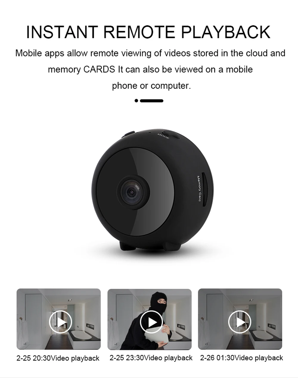 

Wifi IP Small Camera Full HD 1080P Camera Infrared Night Vision Micro Camera Motion Detection Camera Supports Concealed TF Card