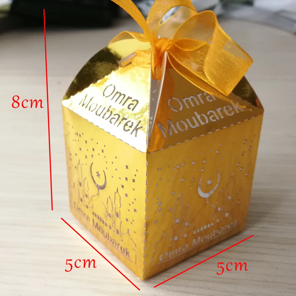 50 шт. 5*5*8 см зеркало золото серебро Omra Moubarek коробка конфет для ИД украшение