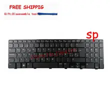 Запчасти Teclado Испанский Клавиатура для ноутбука Dell Inspiron 15R N5110 M5110 N 5110 Клавиатура ноутбука черная оправа