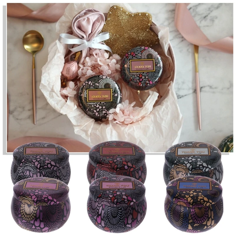 

Retro Tin Box Candy Jewelry Coin Storage Container Candle Holder Wedding Gift