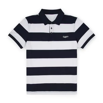 

Mens Sluggers Embroidered Knit Striped Short Sleeve Polo Shirts