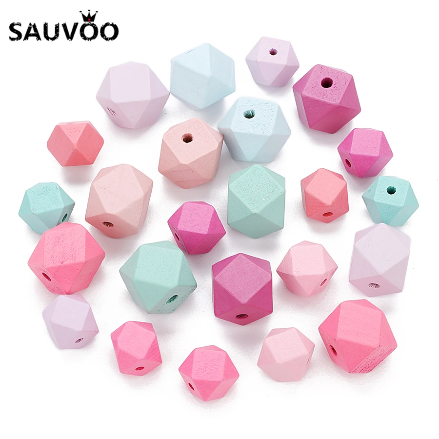 SAUVOO 10 шт. деревянные бусины Размер отверстия 3 мм 4 большая свободная