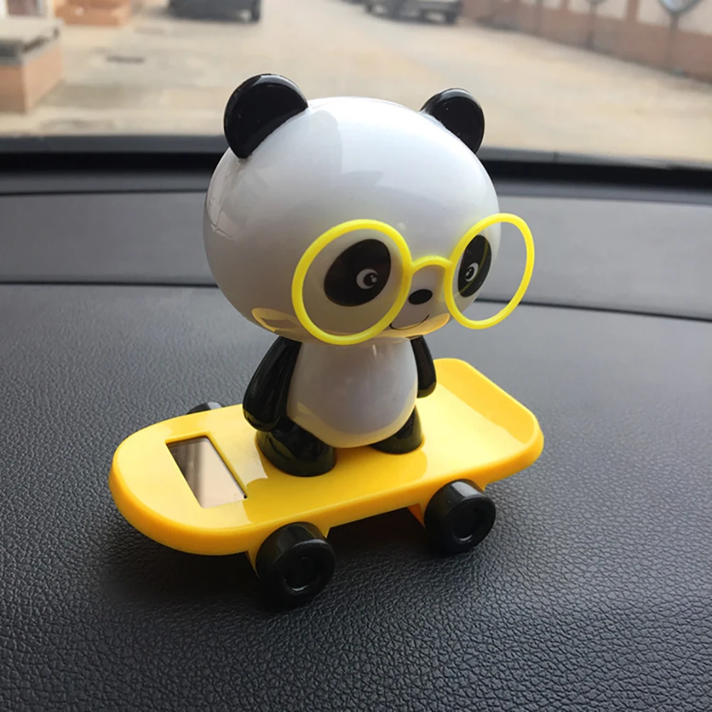Милый солнечный автомобиль приборной панели домашний стол Декор Танцующая панда качающаяся игрушка подарок - Название цвета: Цвет: желтый