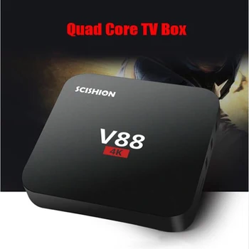 SCISHION V88 Set-top Tv box Android 5.1 Smart TV Box Quad Core 1G/8G 4K H.265 WiFi Full Loaded 1.5GHZ Media Player PK X96 A95X