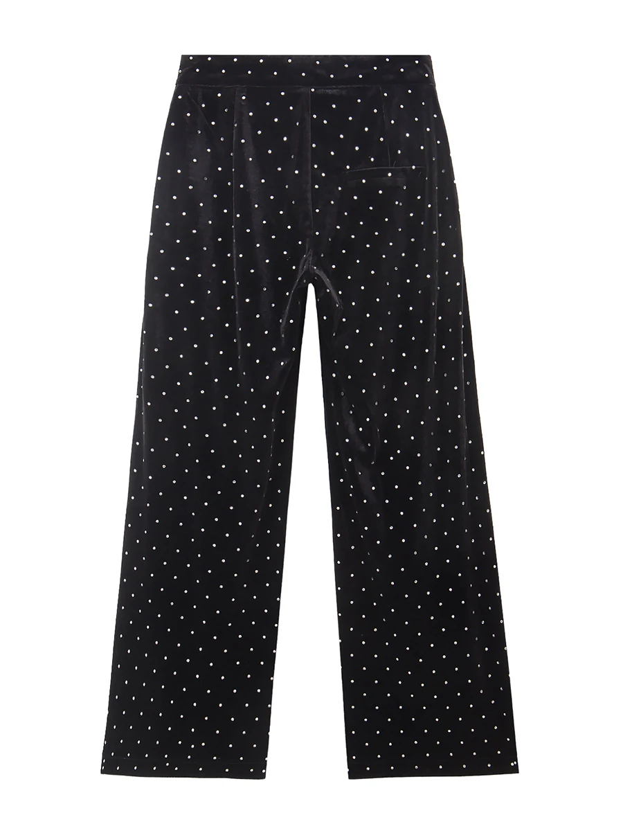 Pantalones Negro Las Lujo Alta Piernas Casual Diamante Truevoker Terciopelo De Mujeres Calidad Amplia Largos Diseñador Primavera aSTx5HwWqF