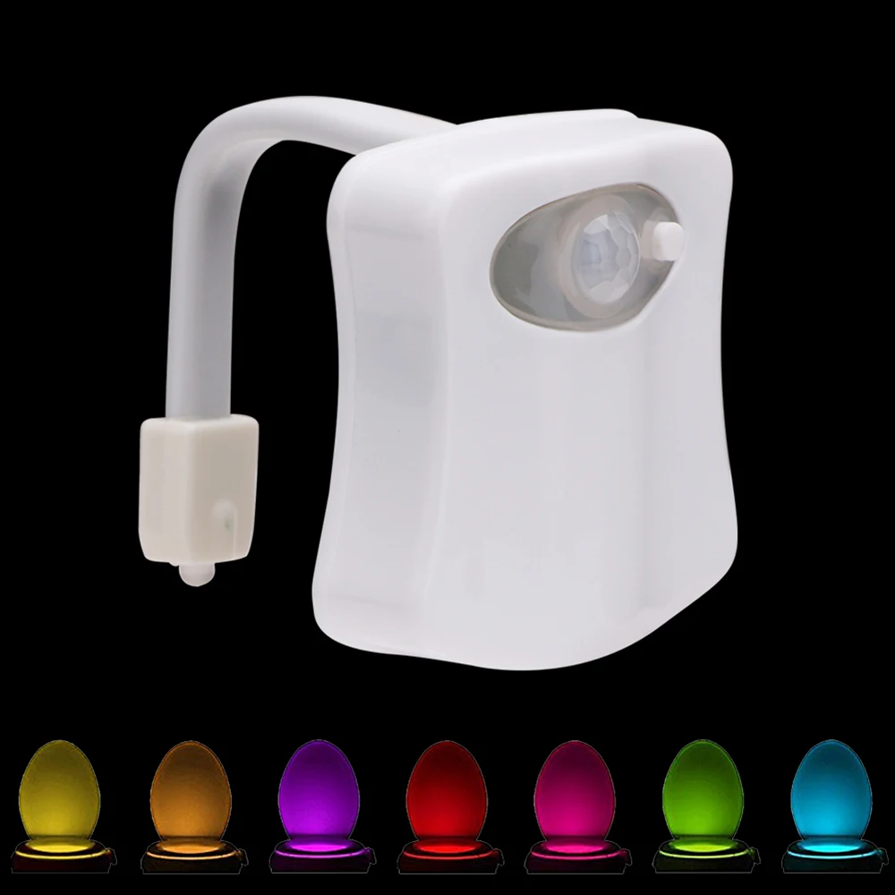 

Motion Sensor toilet night light LED Lamp Smart Bathroom 8 color toilet waterproof backlight LED light WC night lamp
