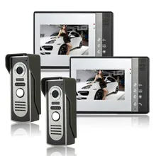 Wired Videoportero Con Cable Timbre de Intercomunicación IR Cámara de Vídeo Portero Automático SYSD dos a dos de vídeo Portero Automático Con función de bloqueo