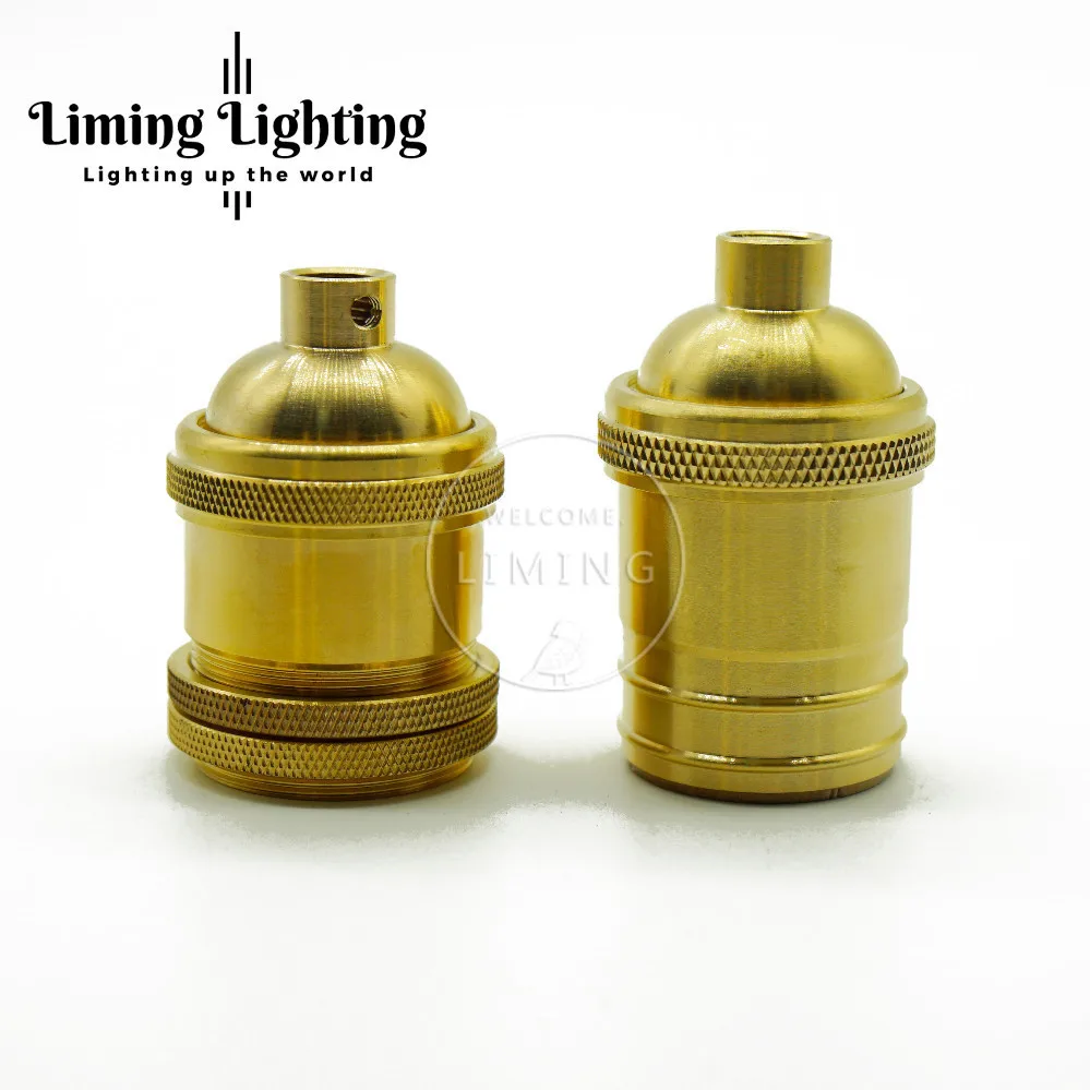 Free Shipping Keyless Brass Screw Bulb Socket Vintage Copper Lamp