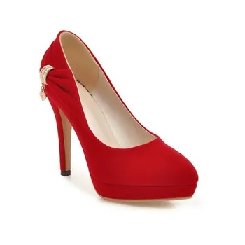 

Bride shoes early spring of 2018 new sexy stilettos ultra-high 43 light mouth single shoes with 32-1825