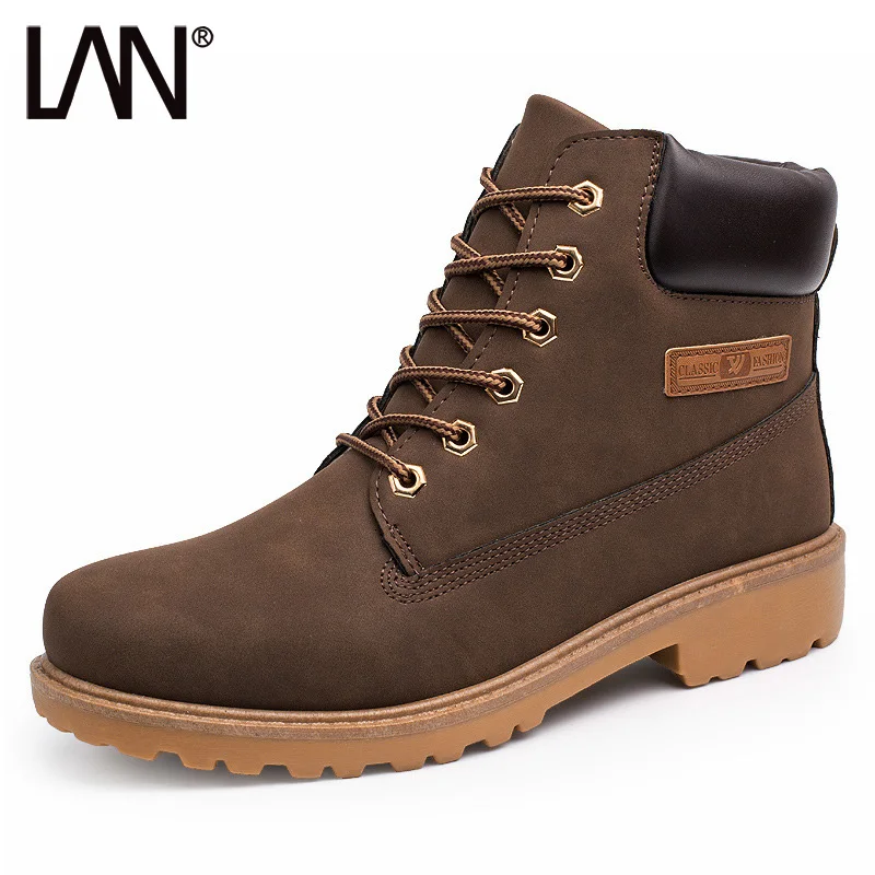 

Fashion 2018 Men Martin Boots Safety Work Lace Up Men Winter Boots Casual Male Hiking Boots Shoes Plus Size 39-46
