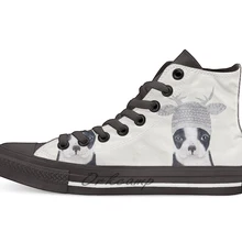 Little boston ooh олень Повседневная Высокая холщовая обувь кеды для Прямая