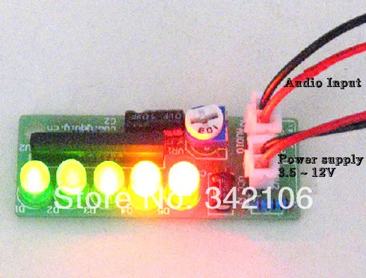 

Free Shipping!!! 5pcs The audio level indicator circuit electronics diy led production (finished)