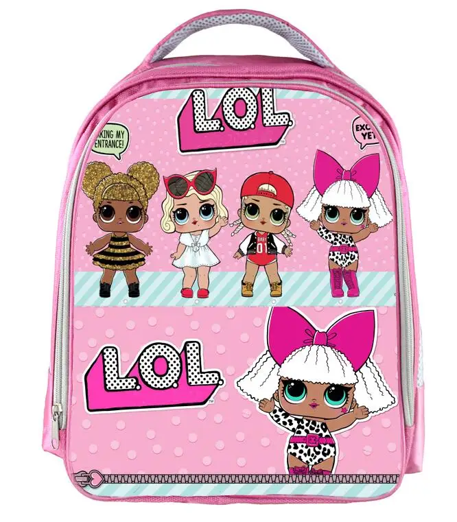 

13 Inch LOL Dolls battle Schoolbag Lovely Character Backpack for Children Cartoon Printing School Bags Kids Mochila Infantil