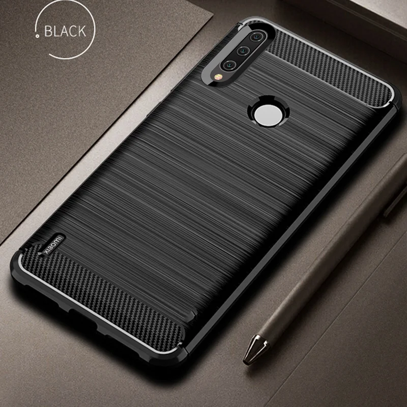 

For Xiaomi Mi A3 Lite Case Mi A3 Cover Carbon Fiber Bumper Soft Silicone TPU Phone Case On For Xiaomi Mi A3 Case Armor funda