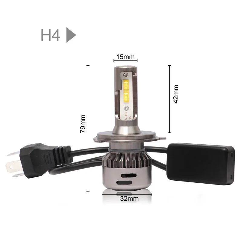 Aslent 2X H4 светодиодный H7 объектив 55 Вт/лампа 20000LM 6500 LED Canbus Error Free H11 H8 HB4 H1 HB3 9005 9006 Авто