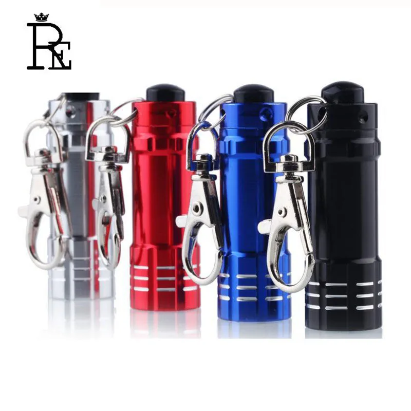 

RE 3led Alloy Metal Keychain Men Mini Flashlight Key rings High Powerful Car Trinket Key chain Outdoor Camping survival tool A35