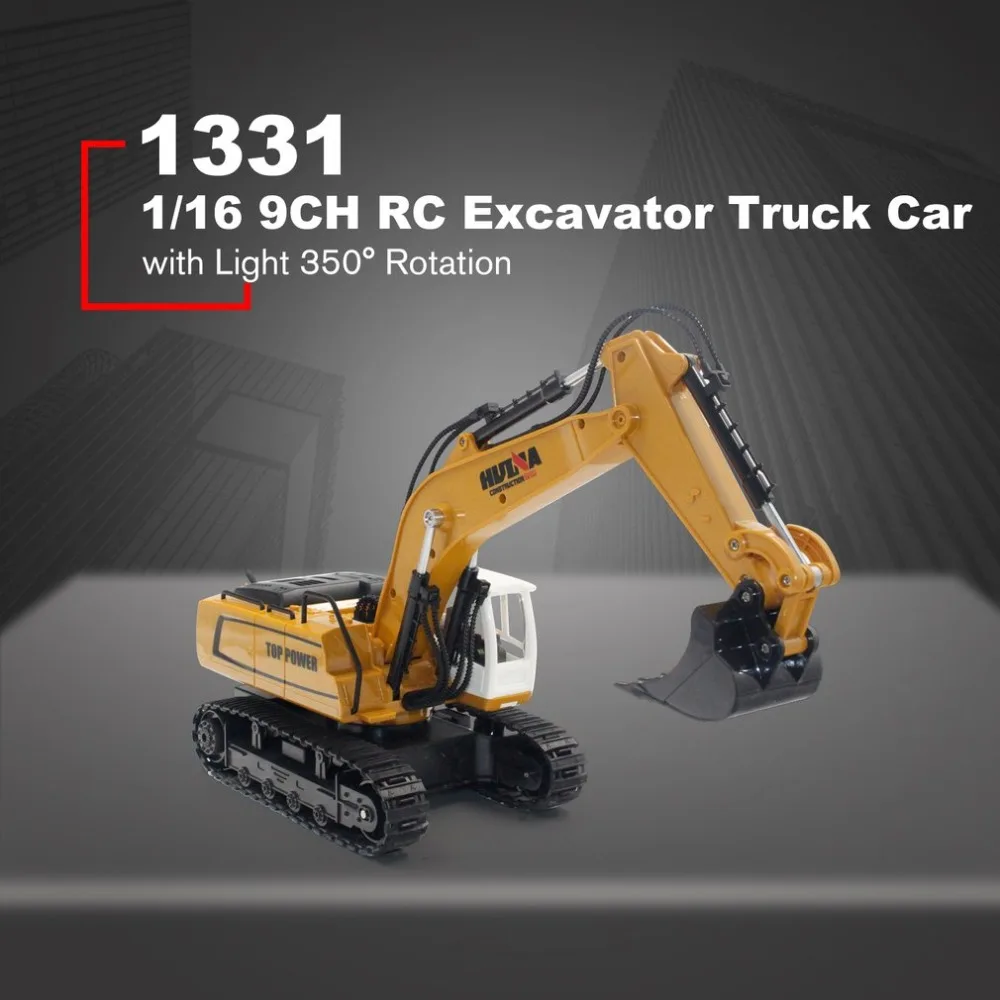 HUINA TOYS 1331 1/16 9CH RC Excavator Truck Engineering Construction Car Remote Control Vehicle with 350 rotation Light