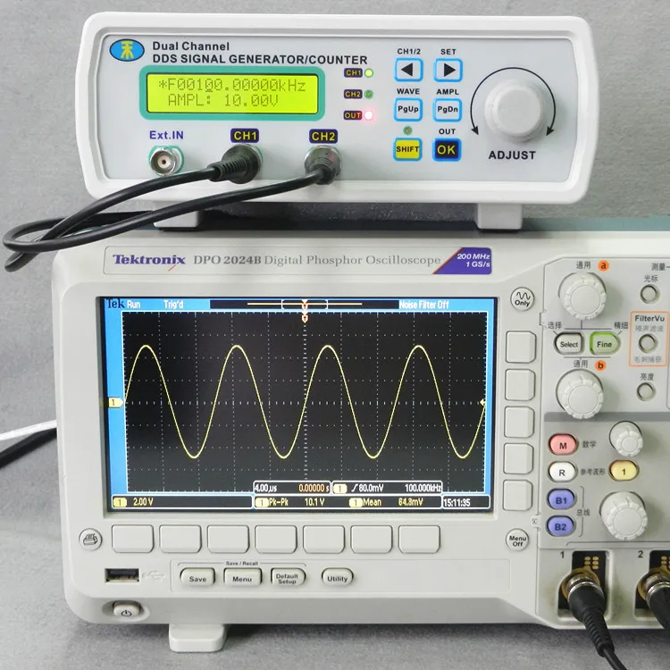 MHS-5220A DDS двухканальный цифровой генератор сигналов, генератор сигналов произвольной формы, синхронизация работы, регулируемый, 4 ttl 12 МГц