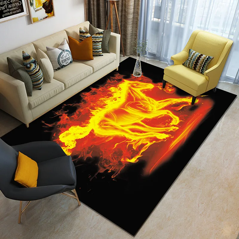 

New Simple Jun Horse pattern 3D printed Carpets For Living Room Bedroom Super Soft carpet Parlor Area Rugs Home Large Size Rug
