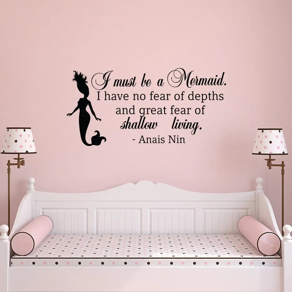 Wall Decal Quote I Must Be A Mermaid Little Mermaid Wall Decals Print