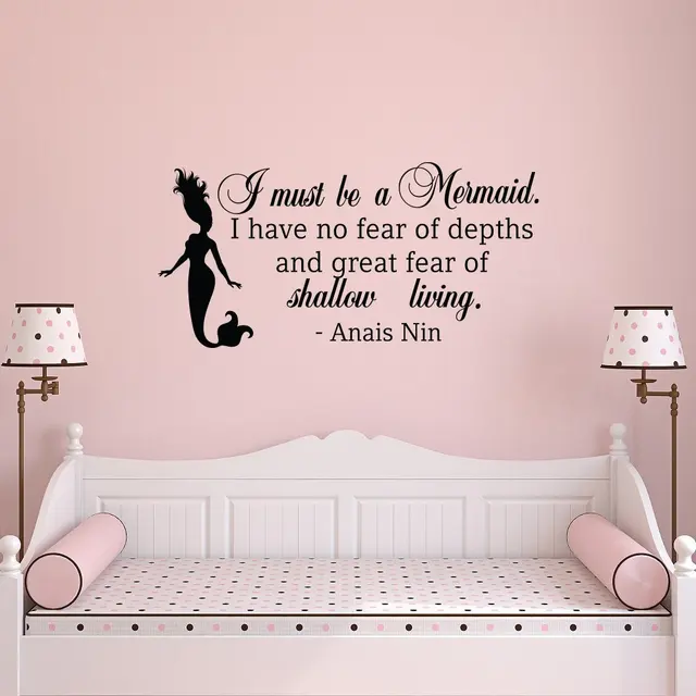wall decal quote i must be a mermaid little mermaid wall decals