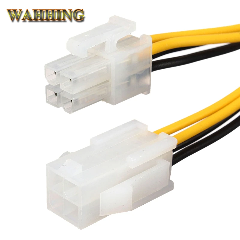 10 قطع 20 سنتيمتر atx 4 دبوس ذكر إلى 4pin أنثى pc cpu إمدادات الطاقة تمديد كابل سلك موصل محول HY415