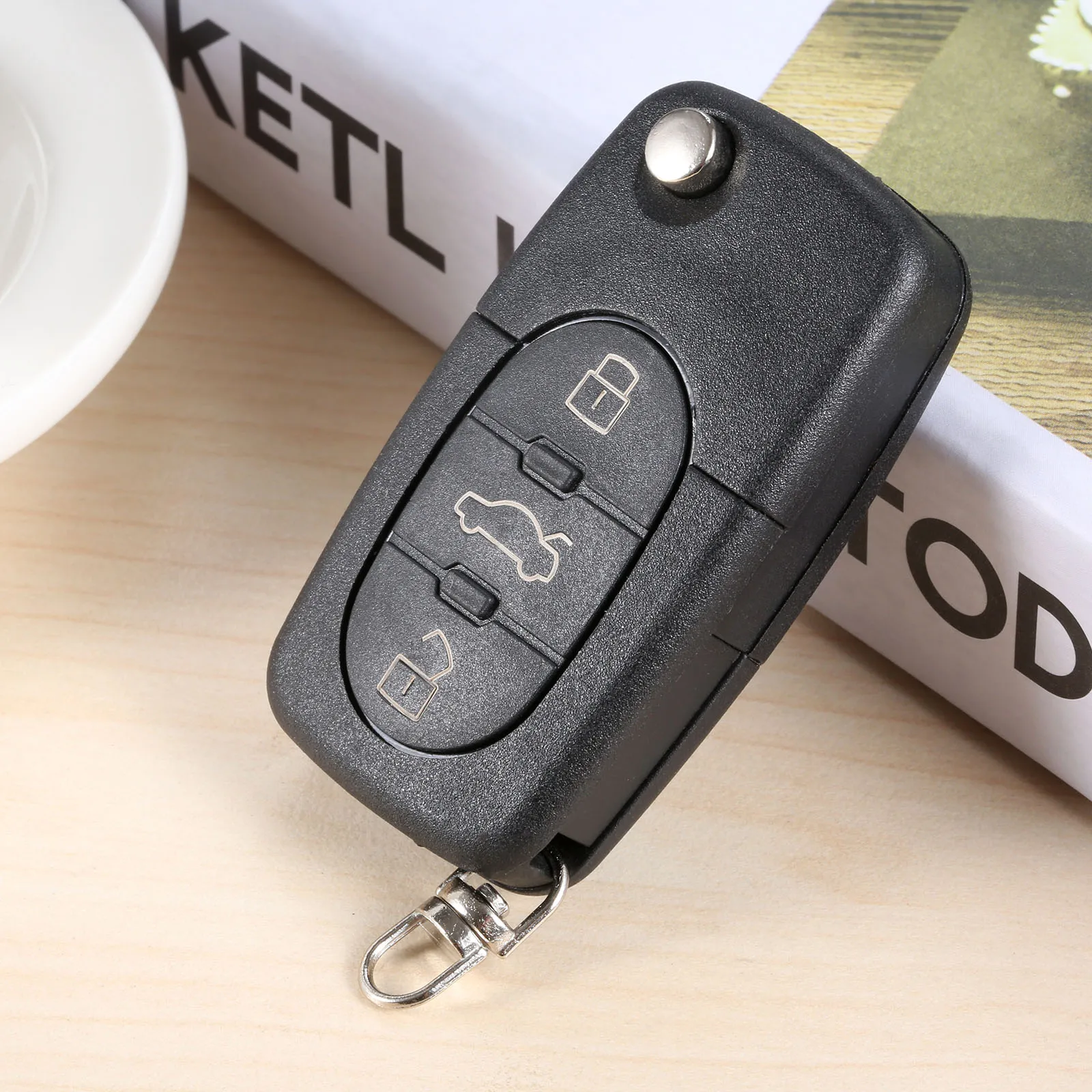 

4DO837231A 3Buttons Remote Car Key Uncut Flip Remote Key 433MHz Fob ID48 Chip For Audi A3 A4 A8 Quattro A6 Allroad TT RS4