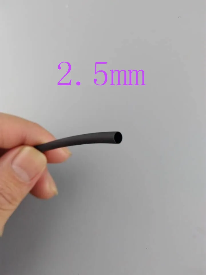 

1 Meter/lot 2:1 Black 2.5mm Diameter Heat Shrink