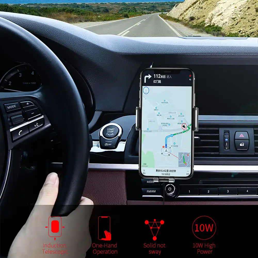 Essager Touch Sensor Qi Wireless Charger 10W Fast Wireless Charging Induction Charger Car Phone Holder For iPhone Xs Max Samsung Essager Touch Sensor Qi Wireless Charger 10W Fast Wireless Charging Induction Charger Car Phone Holder For iPhone Xs Max Samsung