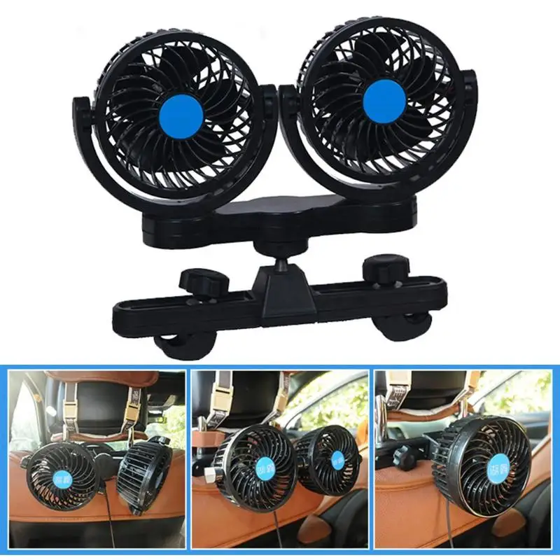 

12V Mini Electric 360 Degree Rotating 2 Gears Adjustable Car Fan Low Noise Car Air Conditioner Summer Cooling Fan Car Air Fan