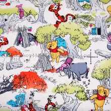 140 см ширина Медведь Винни Пух в лесу хлопчатобумажная ткань для маленьких мальчиков занавеска наволочка домашний текстиль стеганая DIY-AFCK042