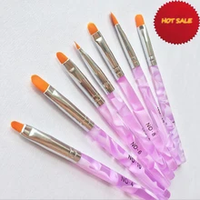 New Beauty Nail Art Brush Builder UV Gel Drawing Painting Brush Pen For Manicure DIY Tool Purple Color