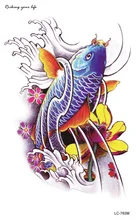 Temporary tattoos Waterproof tattoo stickers body art Painting for party event decoration lotus fish Wholesale
