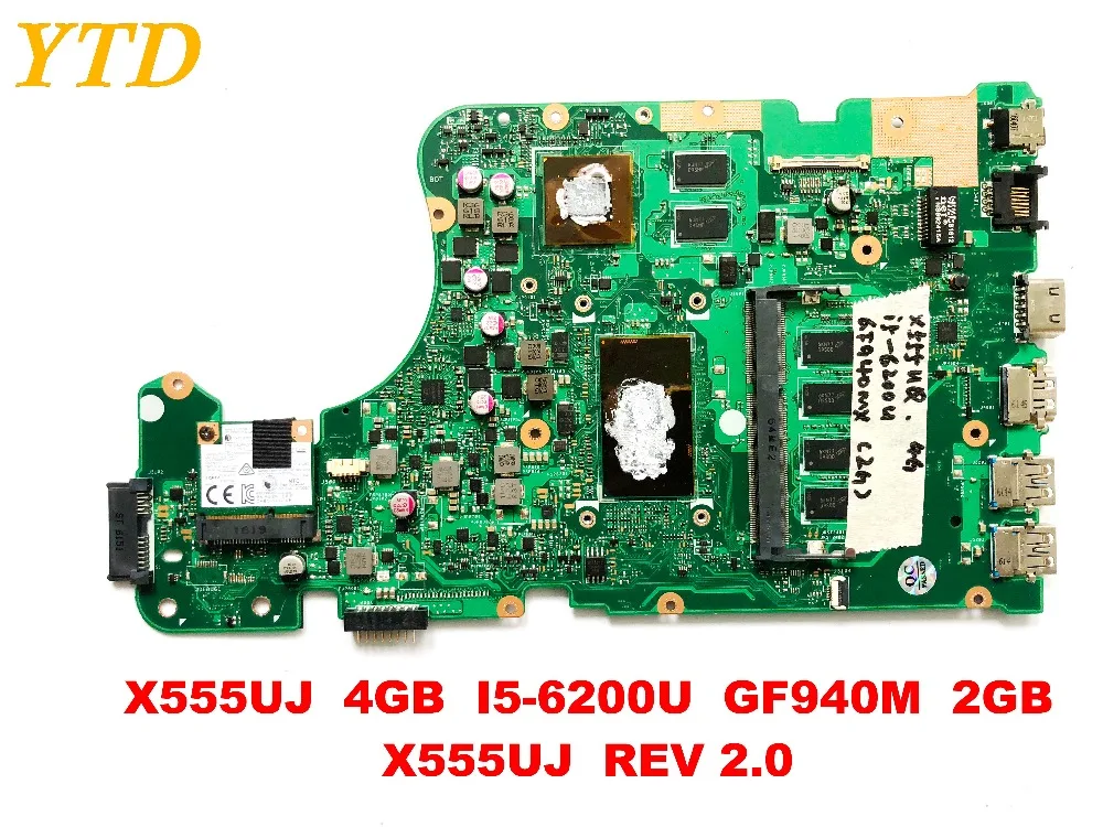  Original for ASUS X555UQ X555UJ laptop motherboard X555UJ 4GB I5-6200U GF940M 2GB X555UJ REV 2.0 te