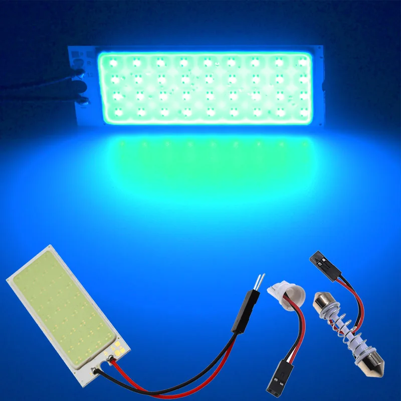 Акция T10 36 SMD COB белый/красный/желтый/синий светодиодный панель Супер авто интерьер чтения карта лампа светильник купольная гирлянда DC 12V - Испускаемый цвет: Crysyal Blue