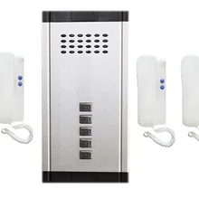 XinSiLu прямая Пресс ключ аудио дверной телефон для 5 квартир, 2-проводной аудио система внутренней связи