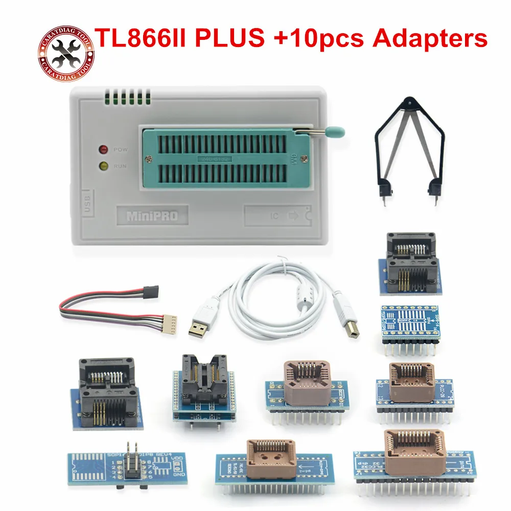 Оригинальный новейший Minipro TL866II Plus USB Универсальный программатор + 10 элементов IC