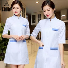 Медицинская Униформа хирургический Доктор Медсестры больница салон красоты аптека комбинезоны Модные Белые Повседневные скраб медицинская одежда для женщин