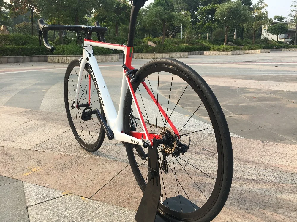 Flash Deal TAIWAN brand FASTERWAY burnt orange with sliver carbon Road Complete Bike 22 Speed R8000 Groupset Bicycle D brake 49/52/54/56/58 14