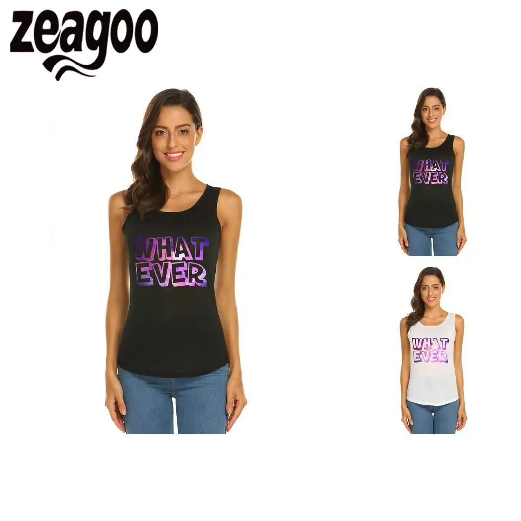 Zeagoo когда-либо Повседневное с круглым вырезом без рукавов Slim Fit Мягкая футболка