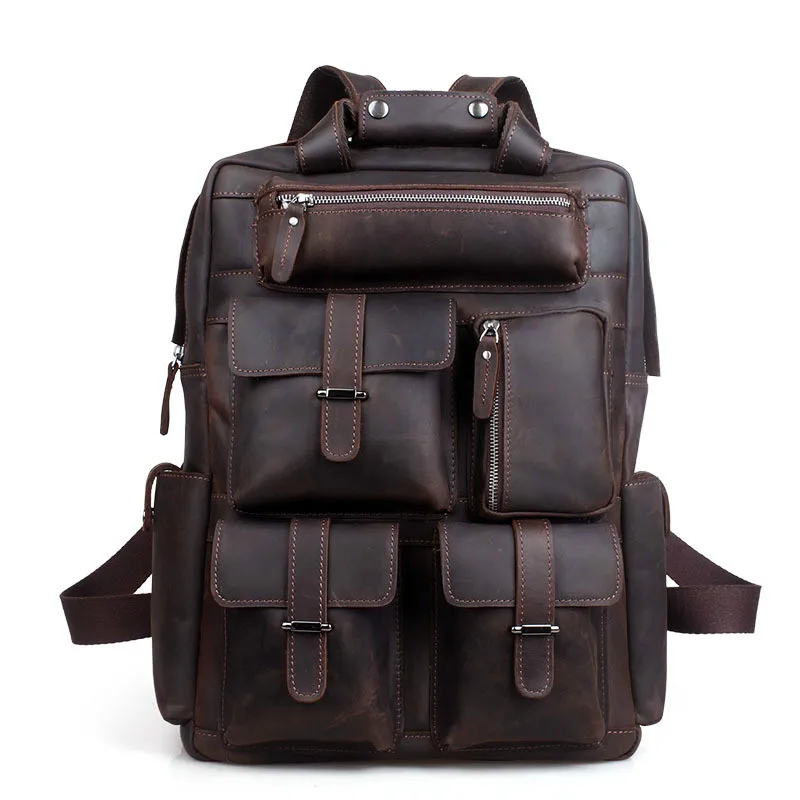 Men Backpack Male England Style Designer High Quality Genuine Leather