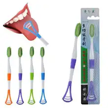 Горячее предложение! зубная щетка зеленого чая+ скребок для языка, набор, портативная Мягкая щетина, зубная щетка, Экологичная щетка для чистки полости рта, инструменты для ухода