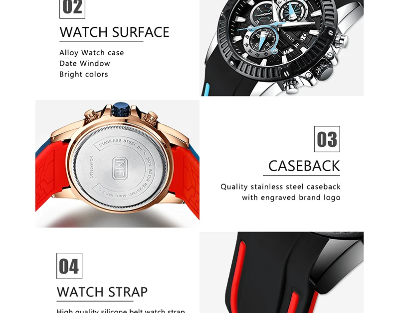 Watch Men 2019 MINIFOCUS Waterproof Silicone Wrist Watches Mens Luxury Brand Top Fashion Sport Wristwatch Men Quartz Male Clock (9)