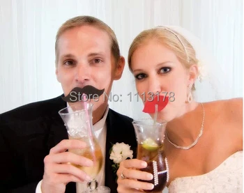 

Cheap Free shipping Photo Booth Shoot Props Mustaches On A Stick Masks Wedding Birthday Party Favor straw