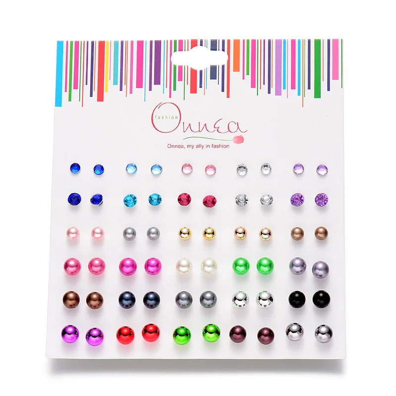 Серьги гвоздики Onnea женские 30 шт./упаковка с жемчугом|stud earrings set|earrings setset for women |