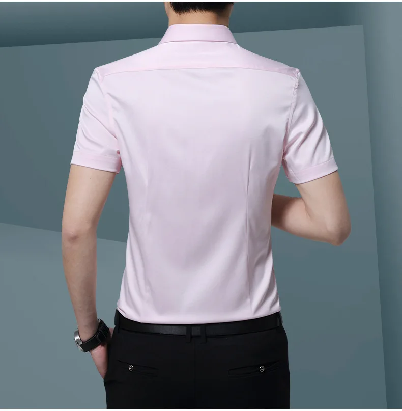 Для мужчин одежда 2018 Smart Повседневное летняя рубашка Для мужчин Camisa Masculina короткий рукав Для мужчин рубашка сплошной большой Размеры модные