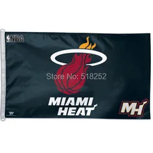 Miami Heat US star Flag 3×5 FT 150X90CM Banner 100D Polyester NBA flag 124, free shipping